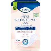 Compresa ultra mini TENA LIGHTS SENSITIVE, paquete 20 uds