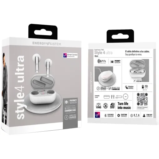 Auriculares botón blanco bluetooth, Style 4 Ultra ENERGY SISTEM