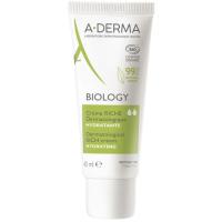 Crema dermatológica rica hidratante A-DERMA BIOLOGY, tubo 40 ml