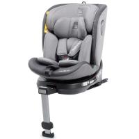 Silla de coche evolutiva Aitana i-Size gris 40-150 BABYAUTO Silla de coche giratoria sobre la base con pata de apoyo. Apto desde el nacimiento (0 meses) hasta  150 cm de altura o 36 kg. Homologacion Europea: R129 I-SIZE 40-150 cm.  Instalación con isofix + pata de apoyo, a contramarcha (ACM hasta los 105 cm o 18 kg)). Giratoria 360º, con protección lateral y reclinable en 5 posiciones. El cinturón  top-tether. y de 5 puntos. El reposacabezas es ajustable en 7 niveles. La silla de coche permite transportar a los niños en 6 posiciones de reclinado (ACM y Con la marcha) y gracias al sistema evolutivo de la silla es posible adaptar fácilmente los cinturones integrados junto con el reposacabezas. Giratoria 36 grados, lo que permite girar la silla de coche hacia la puerta para abrochar al niño con más facilidad. Funda extraíble fácil de limpiar y un compartimento para guardar los cinturones integrados.