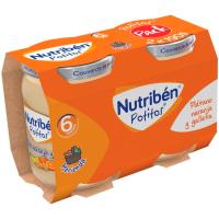 Potito de plátano, naranja y galleta NUTRIBEN, pack 2x190 g