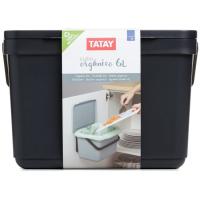 TATAY zaborrontzi beltz euskarriduna, edukiera 6 l, 26,5x20,5x18,5 cm
