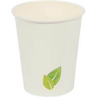 Vaso desechable de cartón blanco Ecoline de 240 ml, pack 50 uds