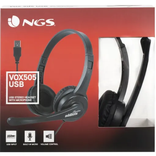 Auriculares PC diadema micrófono negro Vox 505 NGS