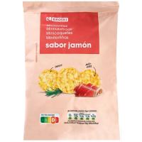 Mini tortita de maíz sabor jamón EROSKI, bolsa 75 g Mini tortita de maíz sabor jamón EROSKI, bolsa 75 g