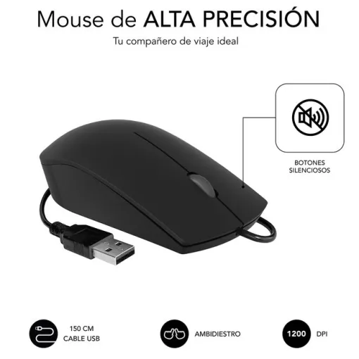 Teclado y ratón negro con cable USB, Business Slim SUBBLIM