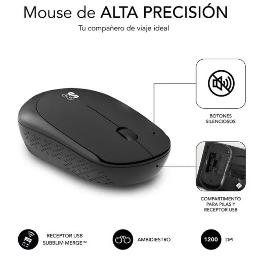 Teclado y ratón negro inalámbrico, Business Slim SUBBLIM