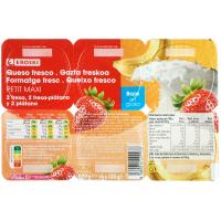 Maxi petit sabor fresa y plátano EROSKI, pack 6x100 g