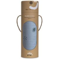 Muselina de bambú natural azul estampado soles INTERBABY, 120x120 cm