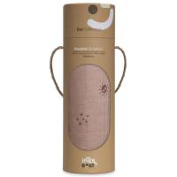 Muselina de bambú natural polvo marron con soles INTERBABY, 120x120 cm