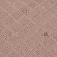 Muselina de bambú natural polvo marron con soles INTERBABY, 120x120 cm
