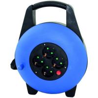 Enrollacables de 15 metros azul y negro con regleta de 4 tomas SILVER ELECTRONICS