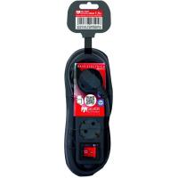 Regleta negra de 4 tomas con interruptor, 1,5 metros SILVER ELECTRONICS, 1 ud