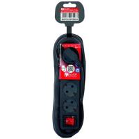 Regleta negra de 6 tomas con interruptor, 1,5 metros SILVER ELECTRONICS, 1 ud