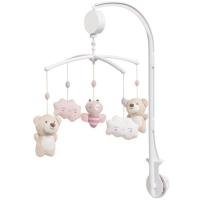 Carrusel musical 5 muñecos abeja rosa, favorece el descanso del bebé INTERBABY