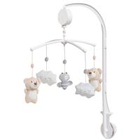 Carrusel musical 5 muñecos abeja gris, favorece el descanso del bebé INTERBABY