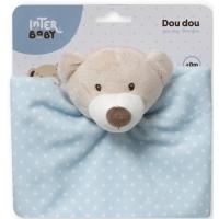 Dudu sonajero osito azul, mantita de apego para bebe, tacto extrasuave INTERBABY
