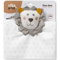 Dudu sonajero león gris, mantita de apego para bebe, tacto extrasuave INTERBABY