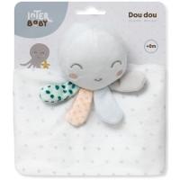 Dudu sonajero pulpo gris, mantita de apego para bebe, tacto extrasuave INTERBABY