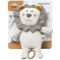 Peluche musical león gris, tacto extrasuave INTERBABY