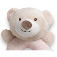 Sonajero aro peluche osito rosa, ideal para fomentar el agarre INTERBABY
