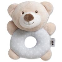 Sonajero aro peluche osito gris, ideal para fomentar el agarre INTERBABY