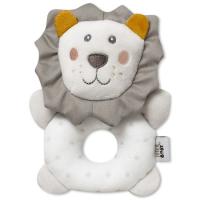 Sonajero aro peluche leon gris, ideal para fomentar el agarre INTERBABY