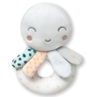 Sonajero aro peluche pulpo cabeza gris, ideal para fomentar el agarre INTERBABY Sonajero aro peluche pulpo cabeza gris, ideal para fomentar el agarre INTERBABY