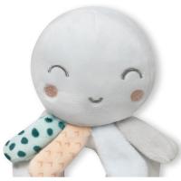 Sonajero aro peluche pulpo cabeza gris, ideal para fomentar el agarre INTERBABY