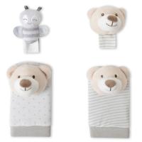 Sonajero manos y pies oso gris, activa el desarrollo visual y auditivo INTERBABY