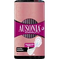 Compresa ultrafina plus noche con alas AUSONIA, paquete 10 uds
