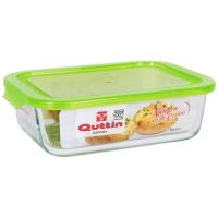 Fiambrera de vidrio rectangular 1,5 L tapa verde o azul ¿Cuál te llegará?, 23x17cm