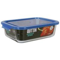 Fiambrera de vidrio rectangular 1,5 L tapa verde o azul ¿Cuál te llegará?, 23x17cm