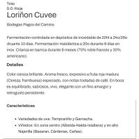 Vino Tinto Joven D.O.C. Rioja LORIÑON CUVEE, botella 75 cl