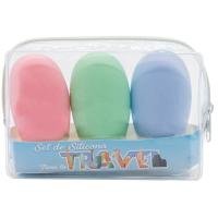 BECASAN NATURE Silikonazko 3 botilako bidaia sorta, sorta 1 ale