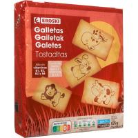 Galletas tostaditas EROSKI, pack 3x225 g