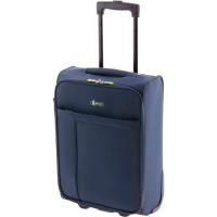 Trolley cabina poliéster azul, 2 ruedas JOHN TRAVEL, 34x50x20 cm