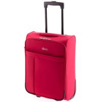 Trolley de cabina políester rojo, 2 ruedas JOHN TRAVEL, 34x50x20 cm