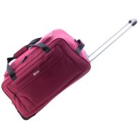 Bolso mediano de políester rojo, con 2 ruedas, Explorer JOHN TRAVEL, 58x33x31 cm