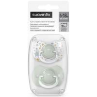 SUAVINEX txupetea, silikona fisiologikoa, 6-18 M, sorta 2 ale