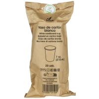 Vaso de cartón blanco 210 ml, pack 20 uds