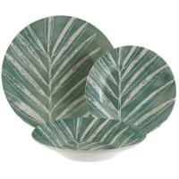 Vajilla Bridget, porcelana verde con hojas. Platos: 26,23 y 19 cm, pack 12 piezas Vajilla Bridget, porcelana verde con hojas. Platos: 26,23 y 19 cm, pack 12 piezas