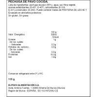 Pechuga de pavo ELPOZO, lonchas finas, bandeja 115 g