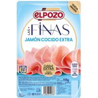 Jamón cocido ELPOZO, lonchas finas, bandeja 115 g