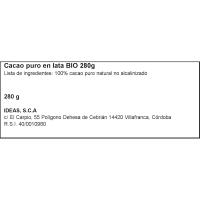 Cacao puro ecológico sin azúcar ETHIQUABLE, lata 280 g