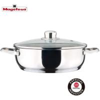 Tartera Dux con tapa, acero inoxidable, apta para todo tipo de cocinas MAGEFESA, Ø24 cm