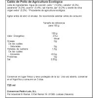Caldo de pollo ecológico PEDRO LUIS, botella 750 ml