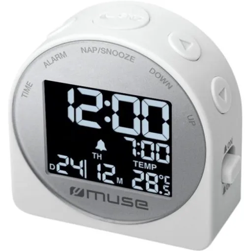 Reloj despertador digital blanco M-09C MUSE