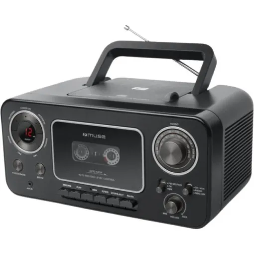 Radio CD grabador con cassette negra M182RDC MUSE