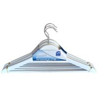 Percha de madera blanca M-HOME, pack 3 uds.